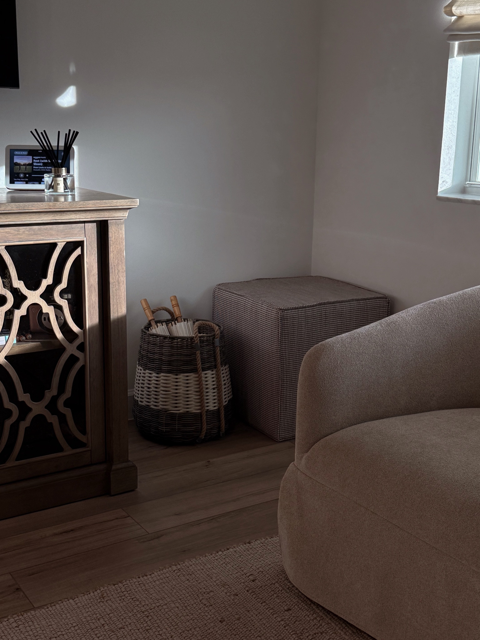 newest addition to the living room, checkered ottoman 🤎

#LTKStyleTip #LTKSeasonal #LTKHome