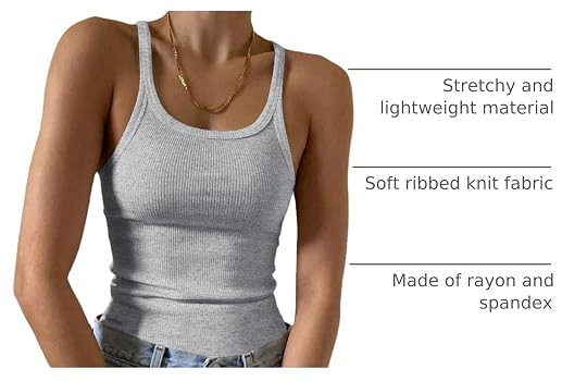 Artfish Women's Sleeveless Tank Top Form Fitting Scoop Neck Ribbed Knit Basic Cami Shirts | Amazon (US)