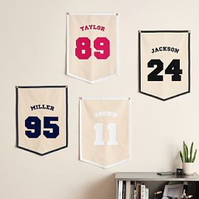 Personalized Varsity Number Pentagon Flag | Pottery Barn Teen