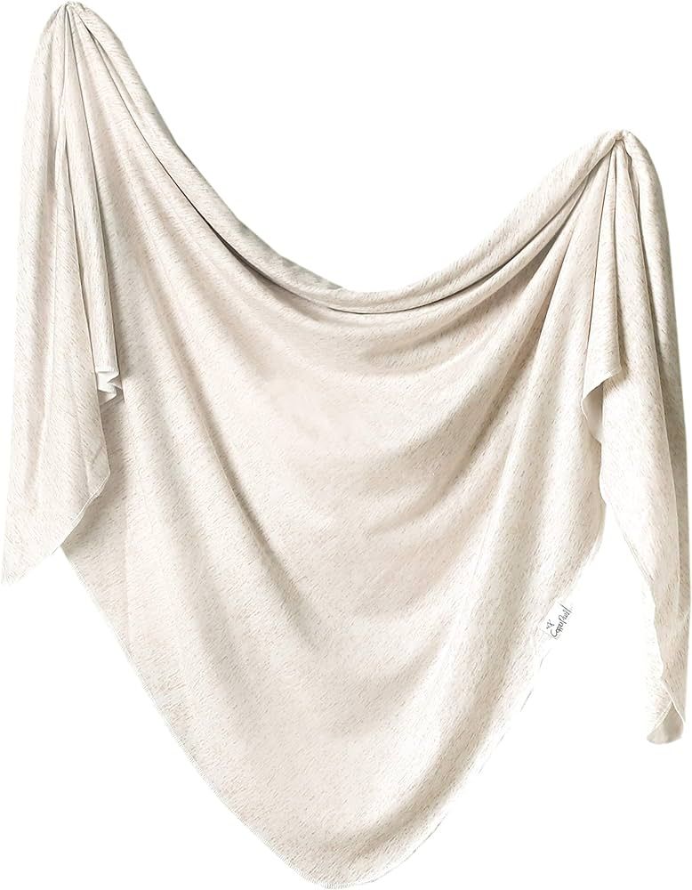 Copper Pearl Large Premium Knit Baby Swaddle Receiving Blanket Oat | Amazon (US)