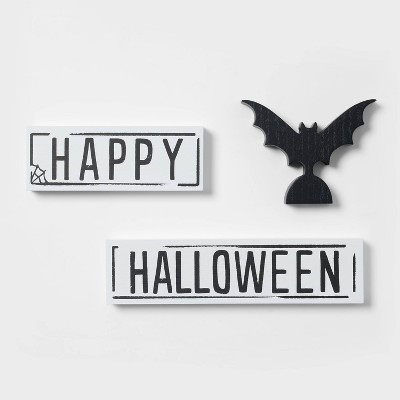 3pc Halloween Happy Haunting Block Sign - Hyde & EEK! Boutique™ | Target