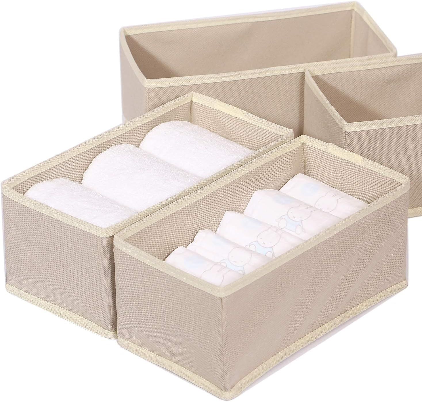 DIOMMELL 6 Pack Foldable Cloth Storage Box Closet Dresser Drawer Organizer Fabric Baskets Bins Co... | Amazon (US)