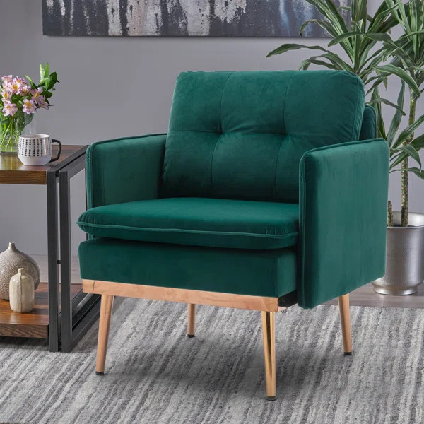 Alayjah 30.71'' Wide Tufted Velvet Armchair | Wayfair North America