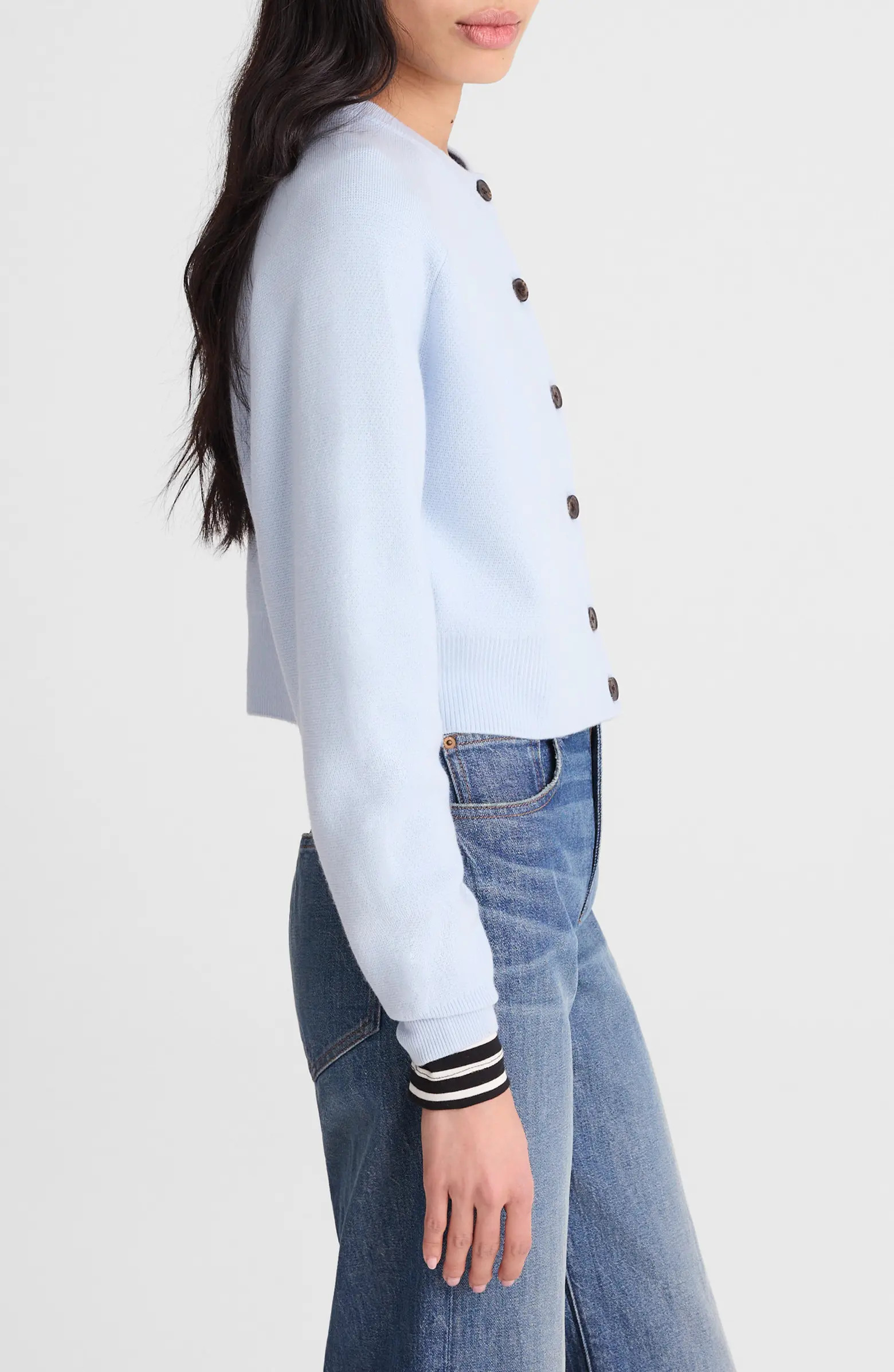 Raglan Sleeve Crop Merino Wool Cardigan | Nordstrom