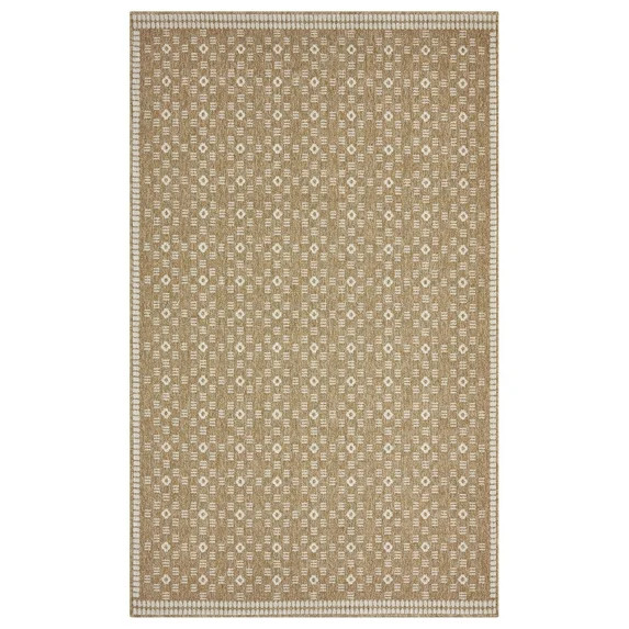 Better Homes & Gardens Taupe/Ivory Liz Crafted Geo Indoor Area Rug for Indoor Use, 5' x 8' | Walmart (US)