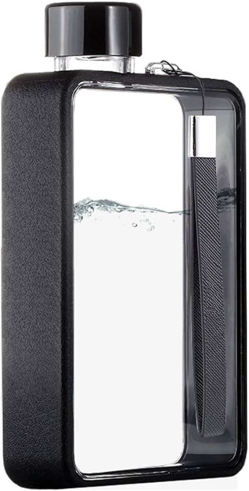 OBACAT Flat Water Bottle, Portable A5 Water Bottle, 13oz Flat Travel Flask for Camping Fitness Gy... | Amazon (US)