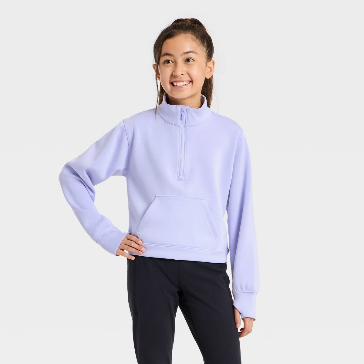 Girls' Airy Sleek Zip-Up Sweatshirt - All In Motion™ | Target