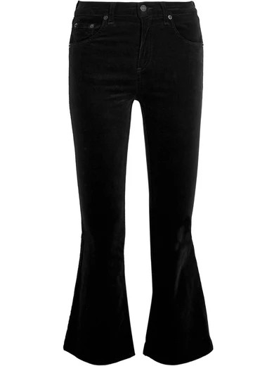 Cropped velvet mid-rise flared jeans | NET-A-PORTER (UK & EU)