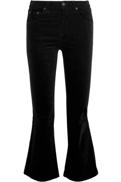 Cropped velvet mid-rise flared jeans | NET-A-PORTER (UK & EU)