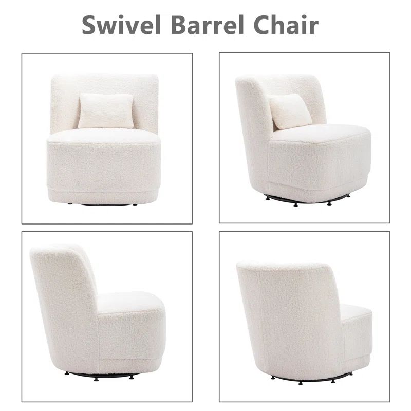 Upholstered Swivel Barrel Chair (Set of 2) | Wayfair North America