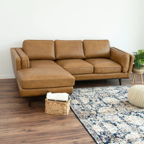 Marquette 92.9" Wide Genuine Leather Sofa & Chaise | Wayfair North America