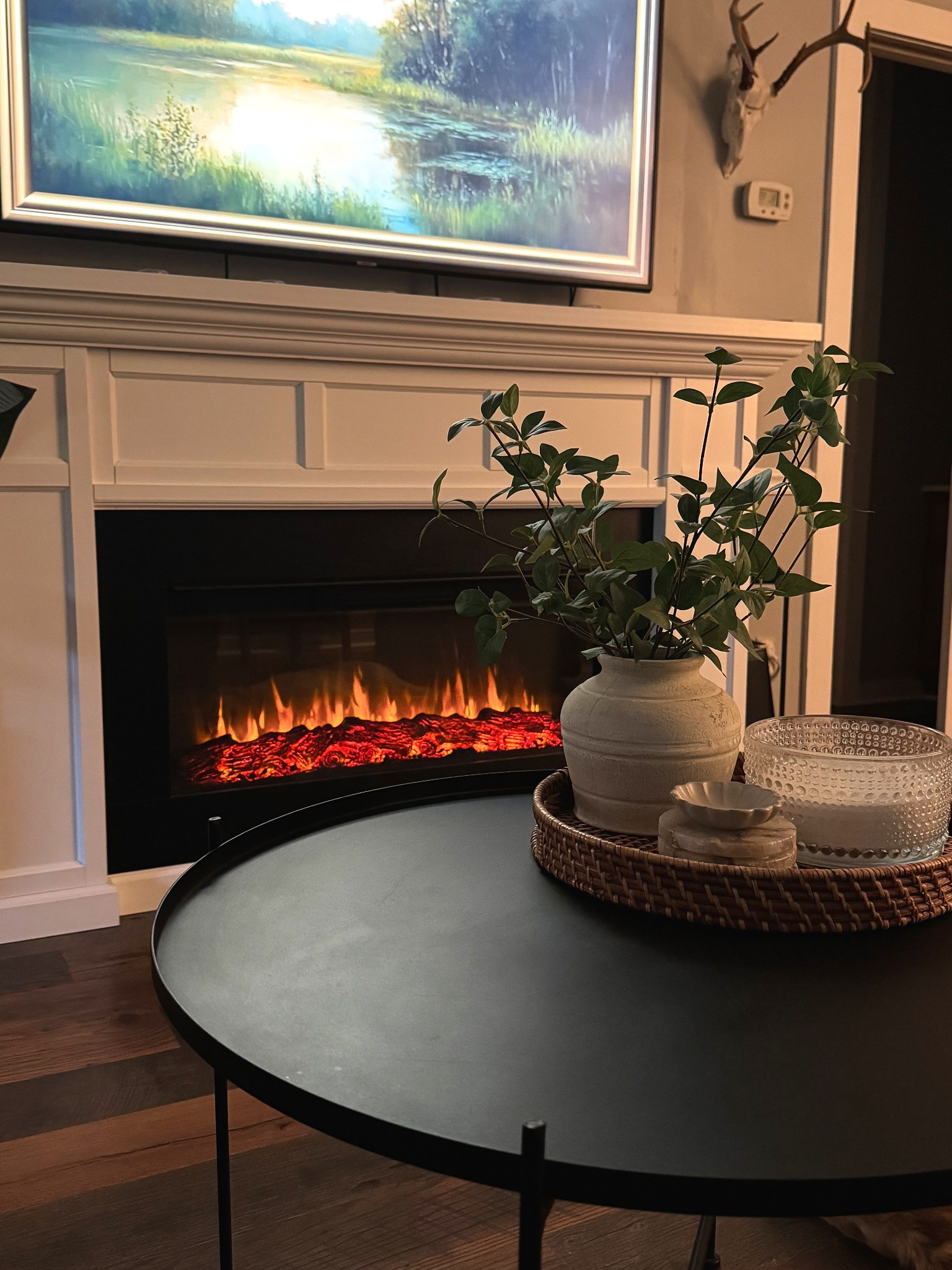 Cozy season is coming. Our house doesn’t have a fireplace. So we cozy up in our living room with an electric one. 

#LTKStyleTip #LTKSeasonal #LTKHome