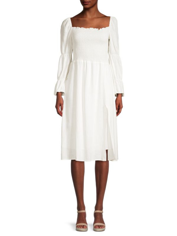 Smocked Fit-&-Flare Dress | Saks Fifth Avenue OFF 5TH