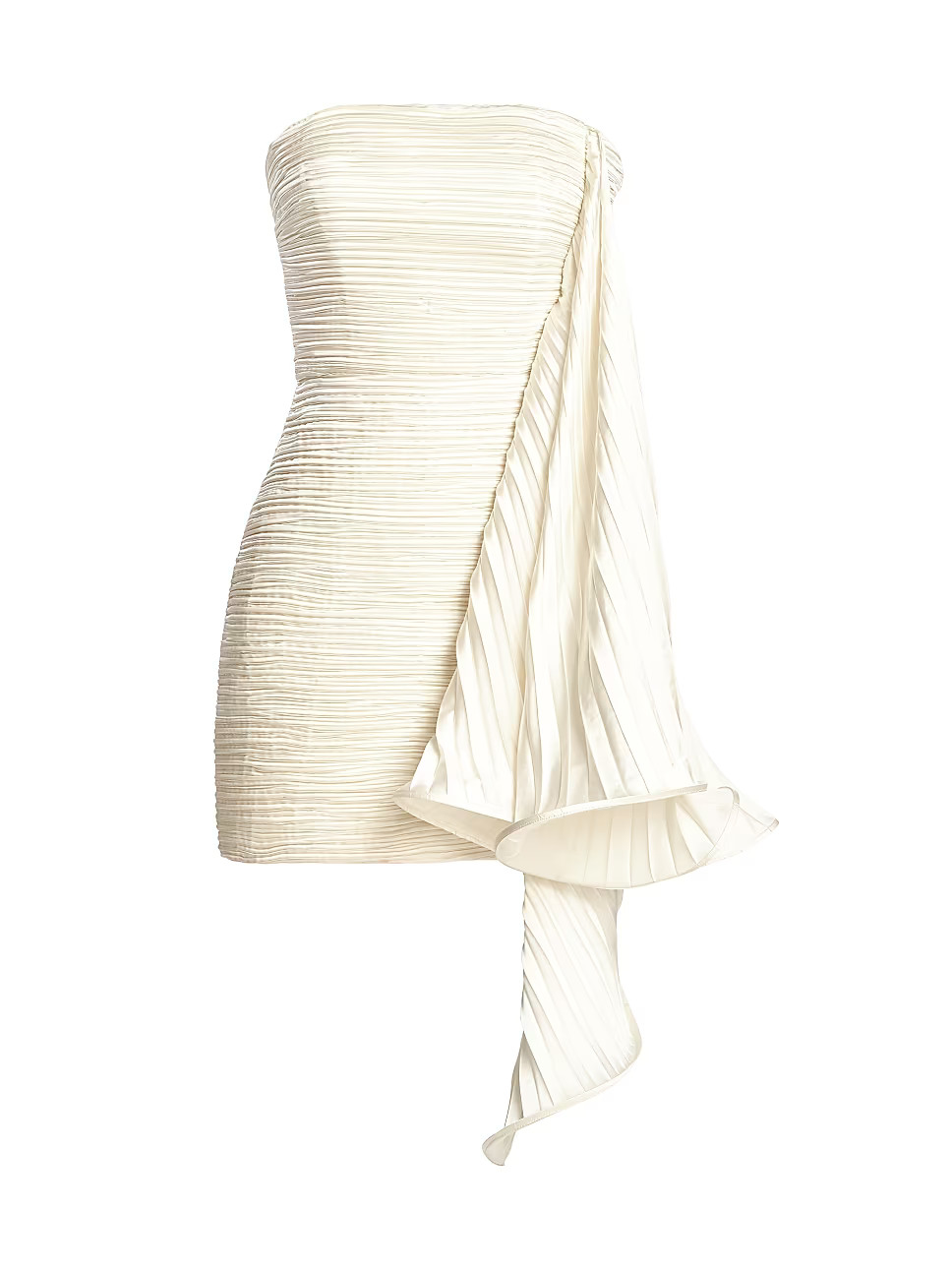 Pleated Ruffle Satin Strapless Mini Dress | Saks Fifth Avenue