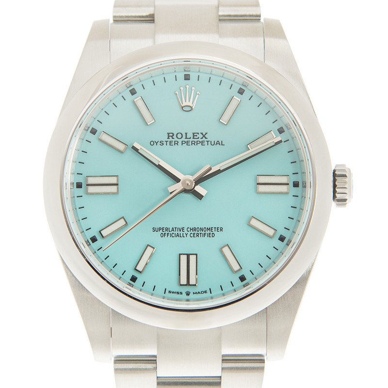 Rolex Oyster Perpetual 41 Automatic Turquoise Blue Dial Mens Watch 124300TQBLSO | Jomashop.com & JomaDeals.com