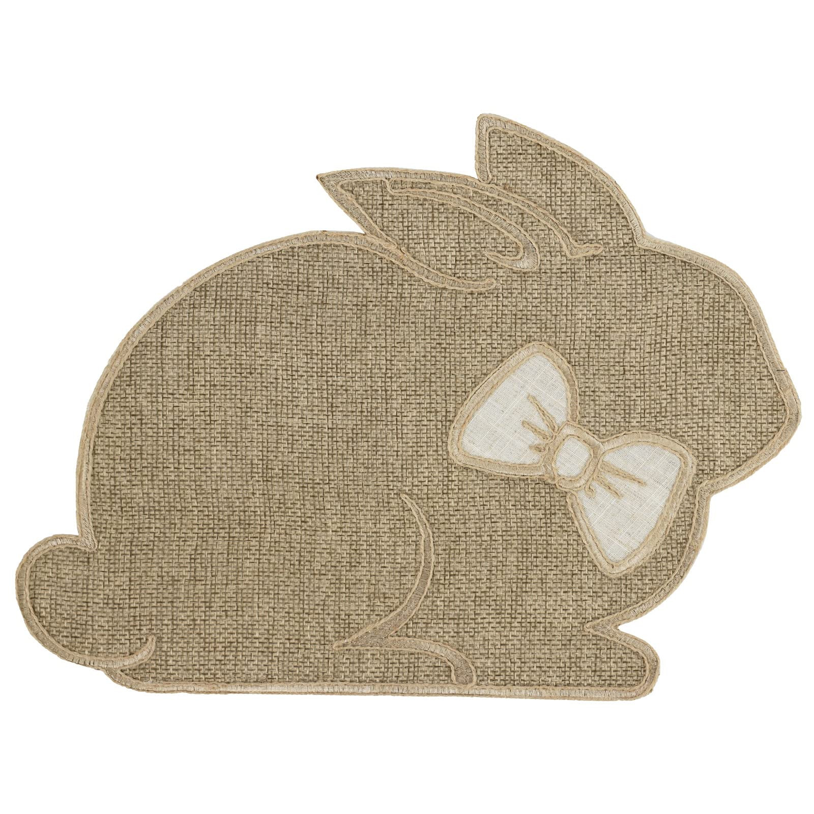 Feuille Easter Placemats Set of 4 – Bunny Placemats in Natural Color with Bowtie for Easter, Po... | Amazon (US)