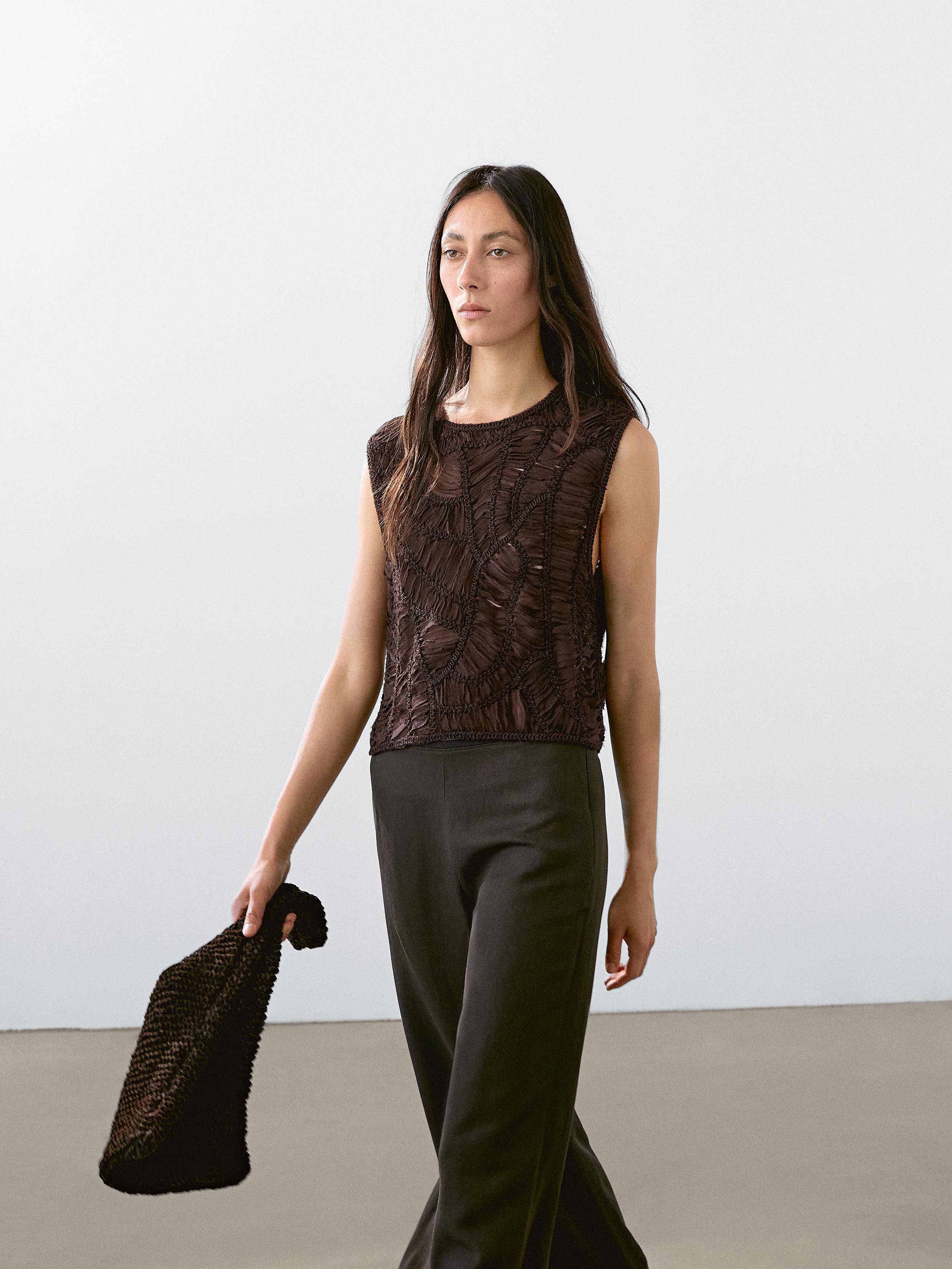 Openwork crochet top | Massimo Dutti UK