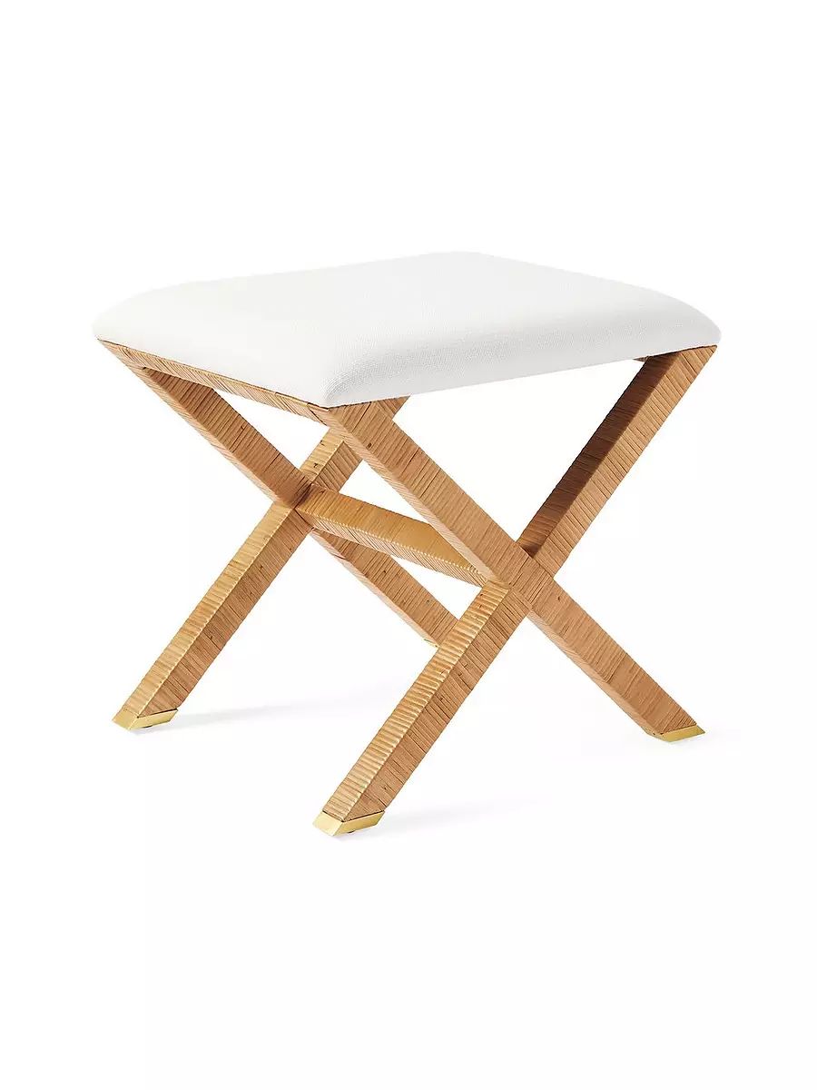 Balboa Rattan X-Base Stool | Serena and Lily