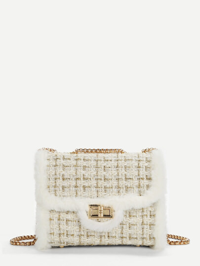 Plush Chain Crossbody Bag | SHEIN