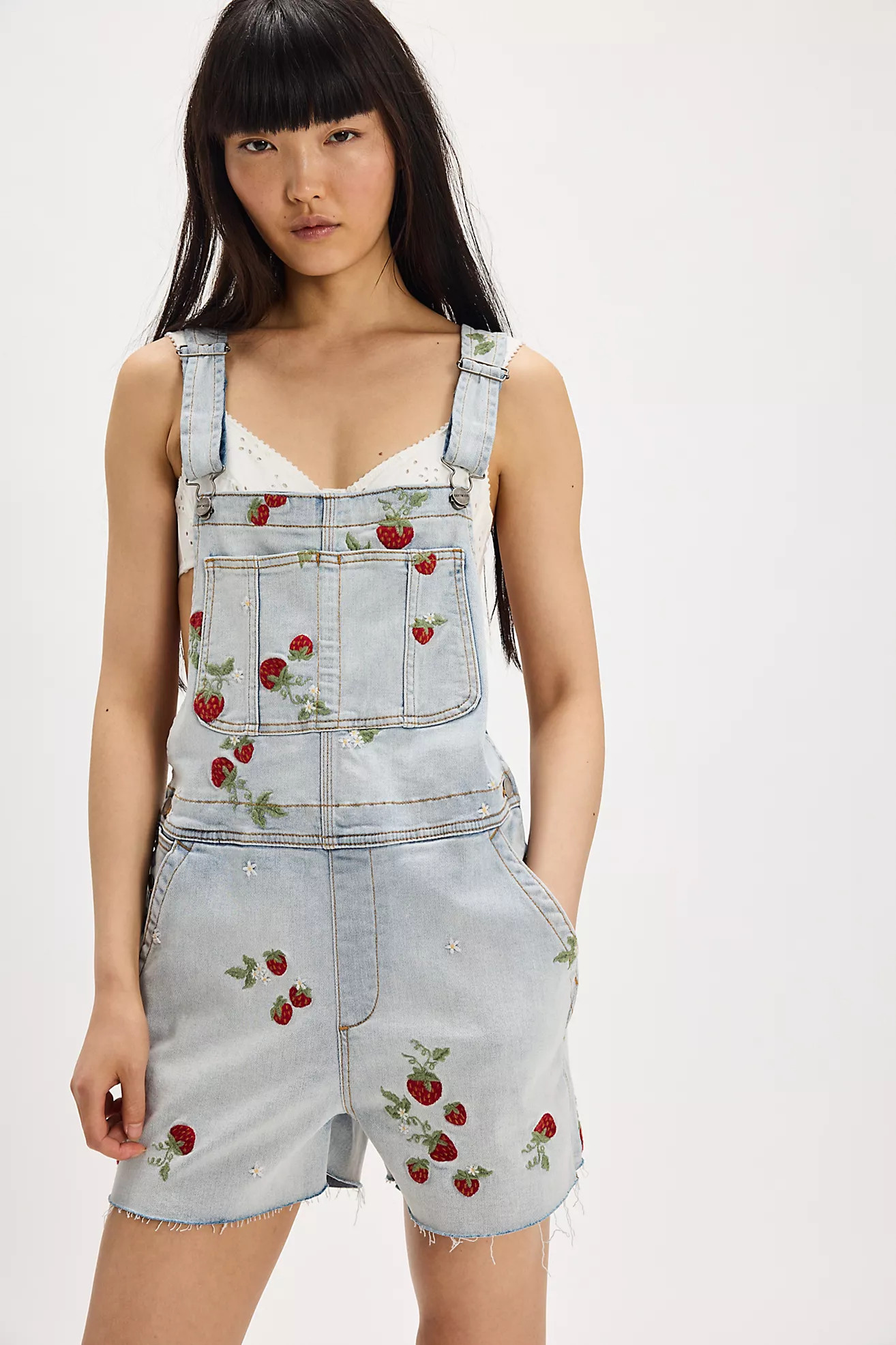 Driftwood Embroidered Shortalls | Free People (Global - UK&FR Excluded)