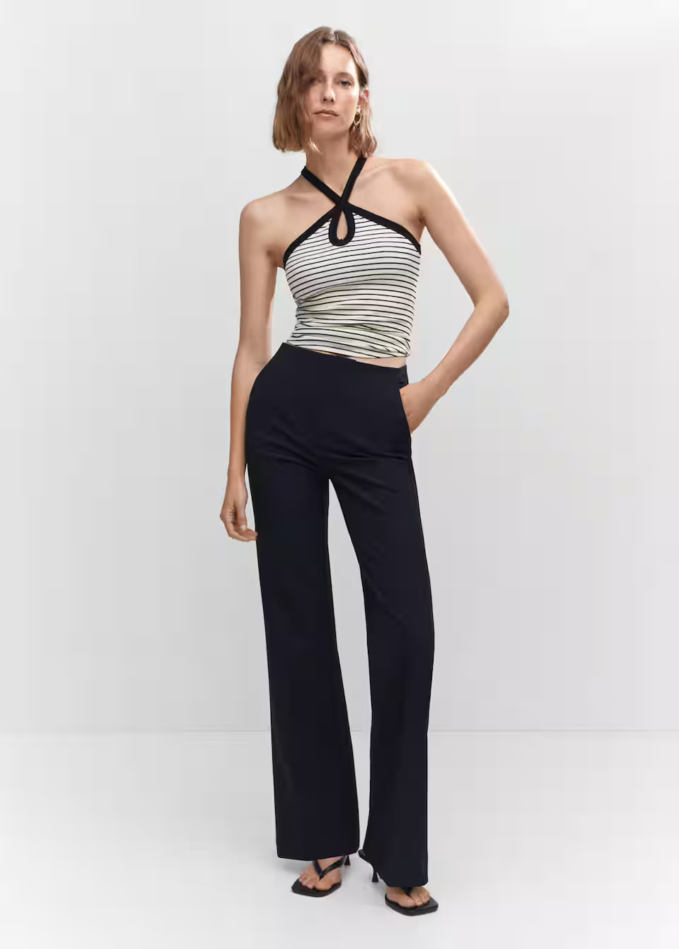 Halter neck knitted top | MANGO (US)