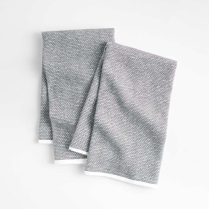 Textured Terry Black Dish Towels, Set of 2 | Crate and Barrel | Crate & Barrel