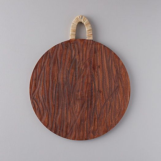 Acacia Wood + Rattan Cutting Board | Terrain