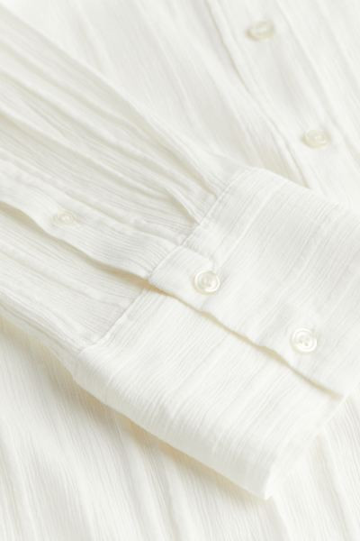 Oversized Crinkled Shirt - Cream - Ladies | H&M US | H&M (US + CA)