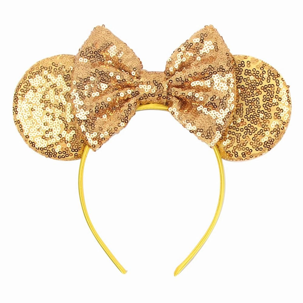 Sequin Mouse Ears Headbands for Women Girls Boys, Glitter Bows Headband for Kids Adults Birthday ... | Amazon (US)
