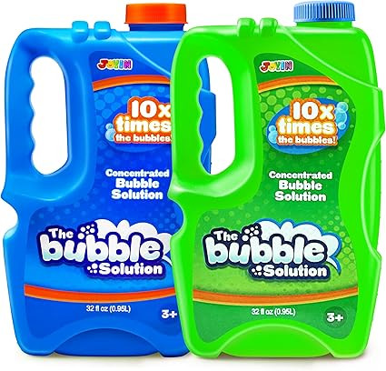 JOYIN 2 Bottles Bubbles Refill Solutions 64 oz (up to 5 Gallon), Concentrated Solution for Bubble... | Amazon (US)