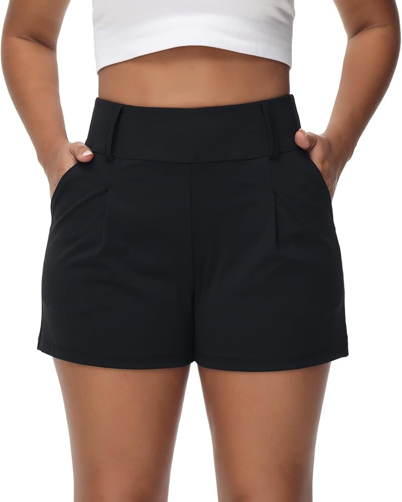 Blaosn Womens Golf Shorts Workout Running Bike Gym Athletic Lounge Work Dress Pants High Waist Cu... | Amazon (US)