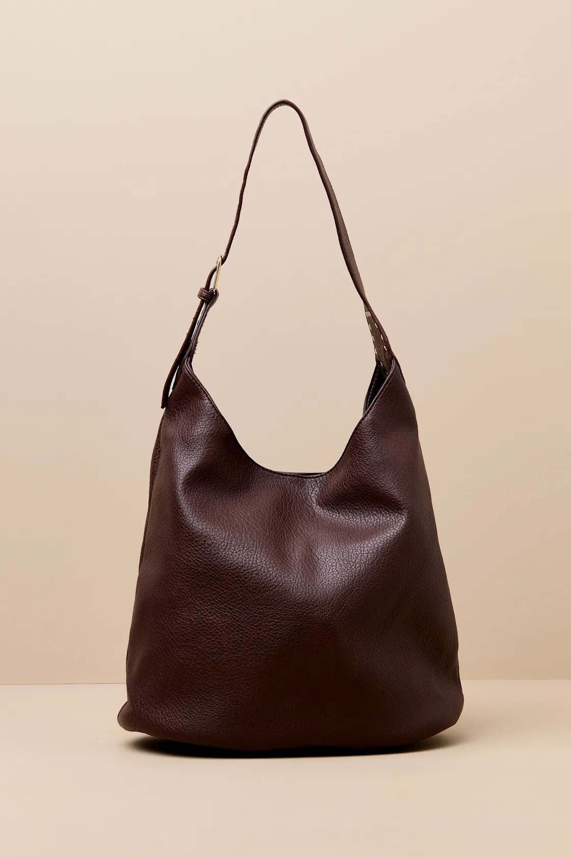Ezell Dark Brown Vegan Leather Studded Tote Bag | Lulus
