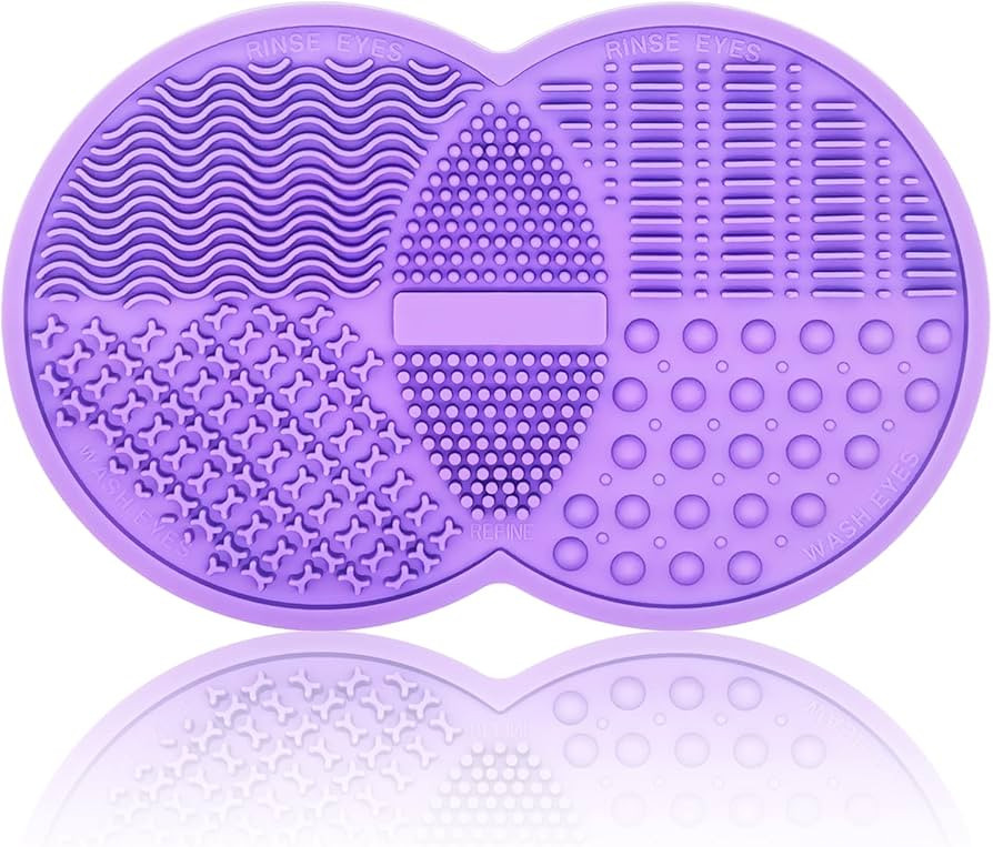 Makeup Brush Cleaning Mat, Silicone Makeup Brush Scrubber, Makeup Brush Cleaner Pad, Cosmetic Bru... | Amazon (US)
