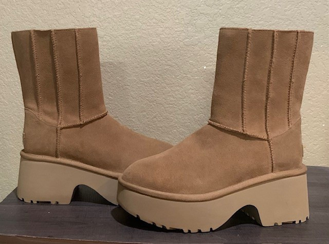 UGG Classic Twin Seam New Heights women's chestnut suede platform boots size 8 | eBay US