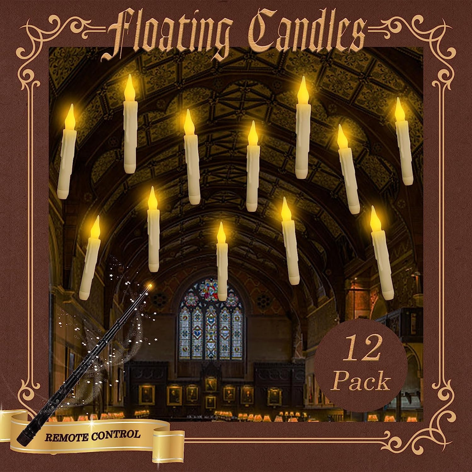 12Pcs Floating LED Candle, Remote Control with Magic Wand Hanging Floating Candles for Indoor,Out... | Walmart (US)