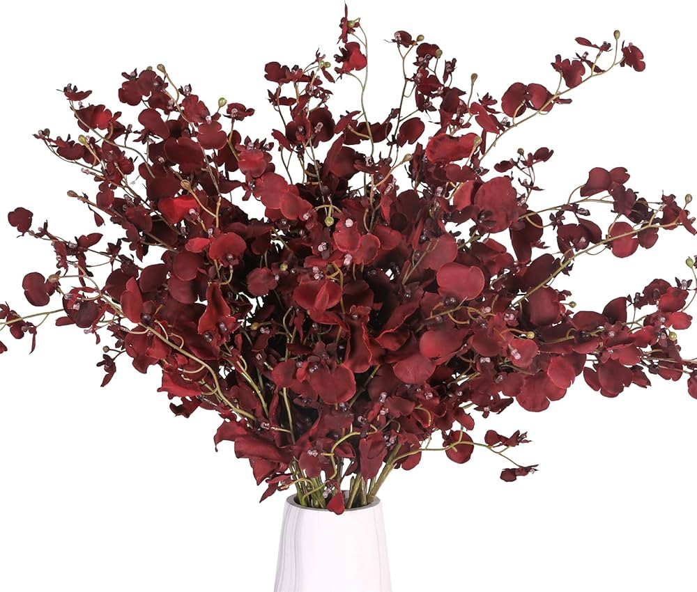 Nubry 12Pcs Artificial Orchids Flowers Fake Silk Dancing Lady Orchid Faux Long Stem Flowers in Bu... | Amazon (US)