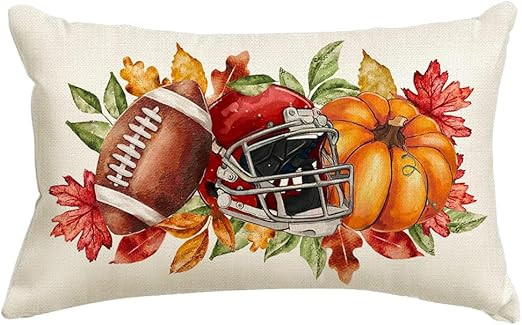 RABUSOFA Fall Football Cap Pumpkin Pillow Covers 12x20 Inch,Thanksgiving Leaves Orange Outside Fa... | Amazon (US)