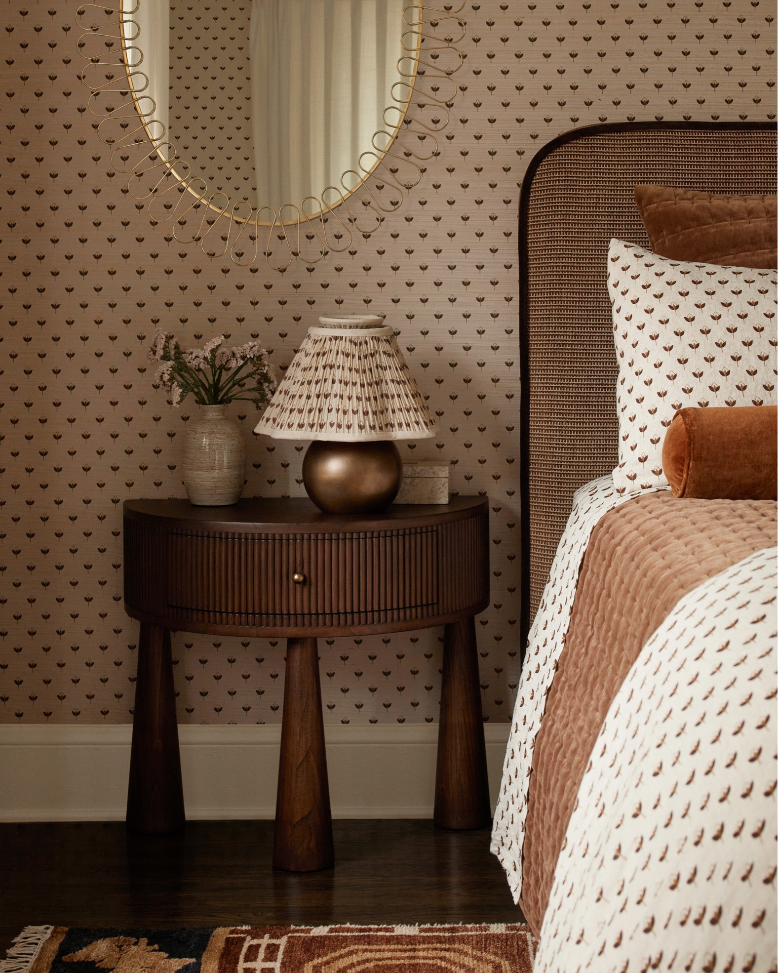 Natural grain texture takes a sculptural turn in our Fletcher nightstand. The modern silhouette is defined by its chunky tapered legs and a crescent-shaped top with fluting along the sides. This wood nightstand strikes an artful poise at your bedside—with a single drawer for the perfect touch of storage.

#LTKHome
