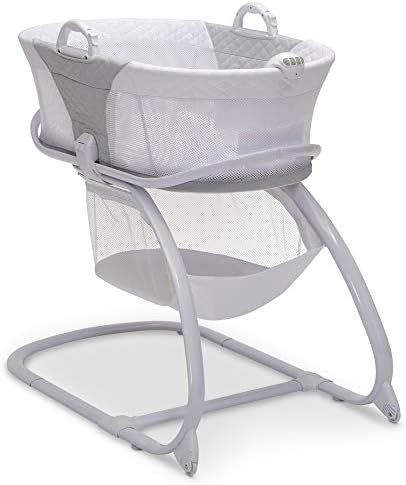 Delta Children 2-in-1 Moses Basket Bedside Bassinet Sleeper - Portable Baby Crib with Wheels & Remov | Amazon (US)