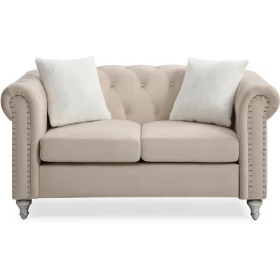 TiramisuBest Elegant Beige Loveseat with Modern Touch, Comfortable Upholstered Sofa for Living Room or Bedroom | Target