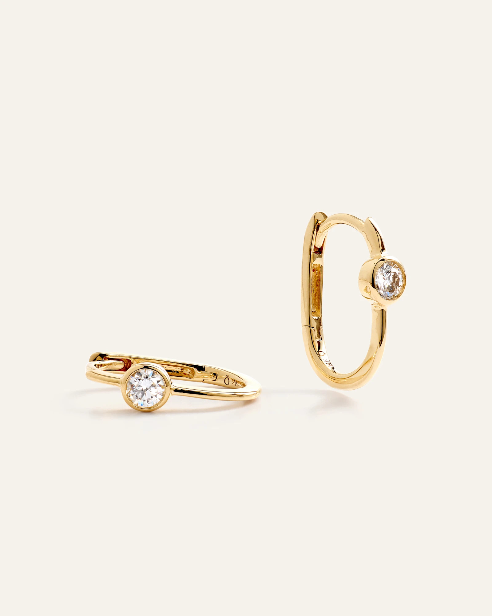 14K Gold Lab Grown Diamond Solitaire U Hoops | Quince