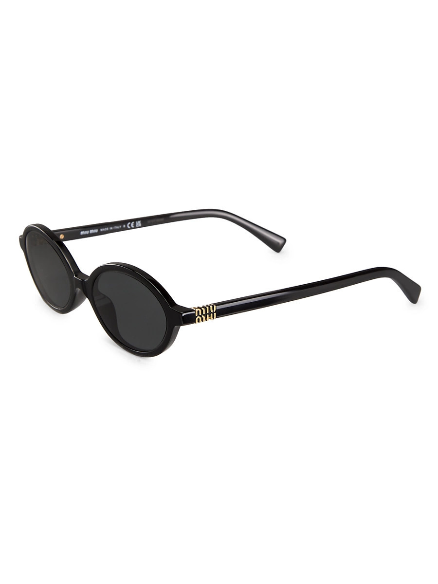 Women's 50MM Oval Sunglasses - Black Dark Grey | Saks Fifth Avenue