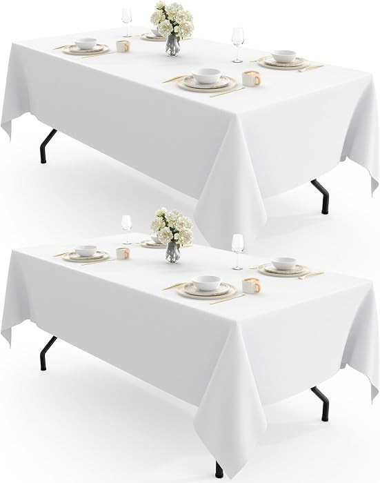 Pureegg Rectangle Table Cloth 60" x 102" \u2013 Durable Polyester Tablecloth Offers Reusable & Wa... | Amazon (US)