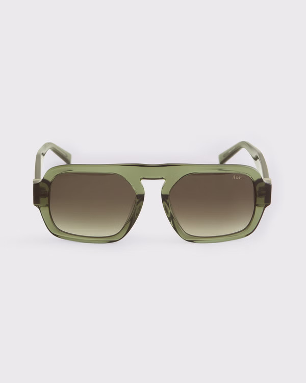 Women's Rectangular Aviator Sunglasses | Women's Swimwear | Abercrombie.com | Abercrombie & Fitch (US)