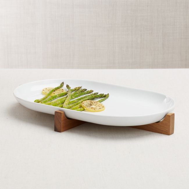 Oven-to-Table Oval Platter with Trivet | Crate & Barrel