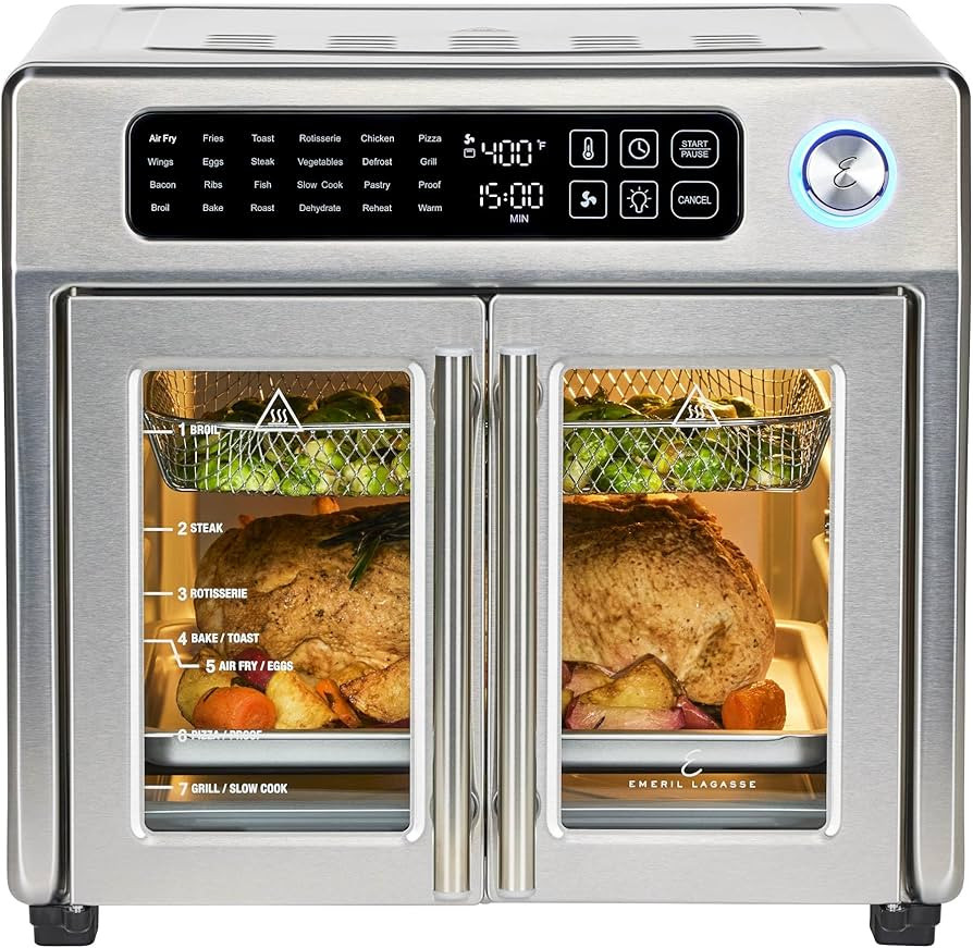 Emeril Lagasse Extra Large French Door Air Fryer Toaster Oven Combo, 24 Cooking Functions and Dig... | Amazon (US)