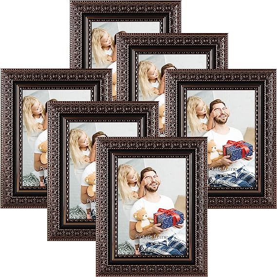 MEBRUDY 5x7 Picture Frames Set of 6, Vintage Antique Ornate 5 by 7 Photo Frames for Wall Mount or... | Amazon (US)