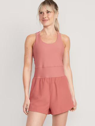 Sleeveless PowerSoft 2-in-1 Dolphin-Hem Performance Run Romper -- 2.5-inch inseam | Old Navy (US)