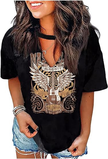 Reverse Tie Dye Rainbow Hollow Out V Neck Short Sleeve Tee Shirt for Women Summer Basic Tops Keyh... | Amazon (US)