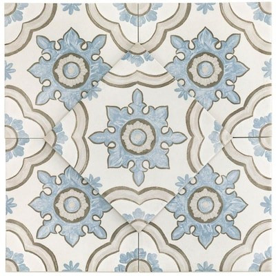 Artmore Tile Samora Basma 8 in. x 8 in. Encaustic Matte Porcelain Floor and Wall Tile Sample Lowe... | Lowe's